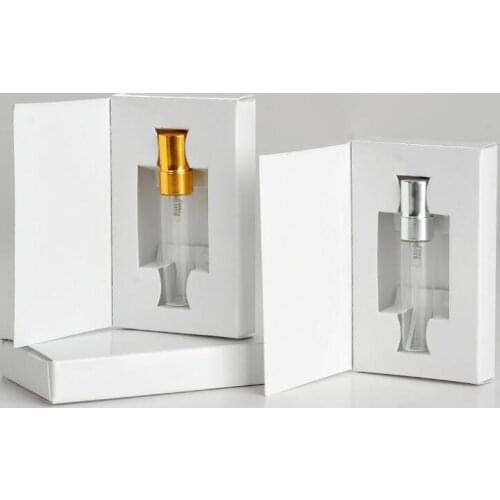 5ML 10ML Glass Bottle Perfume Atomizer Parfum Spray Bottle with Packing Box Cosmetic Sample Vial Refillable Bottles LX3244