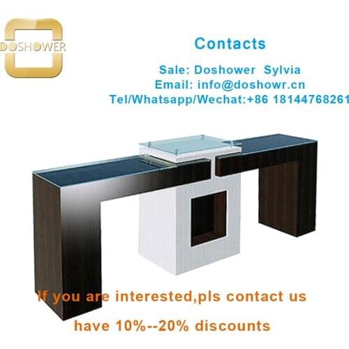 Doshower DS-W18141 nail table with exhaust fan with nail polish dryer machine table for european style white cheap nail table