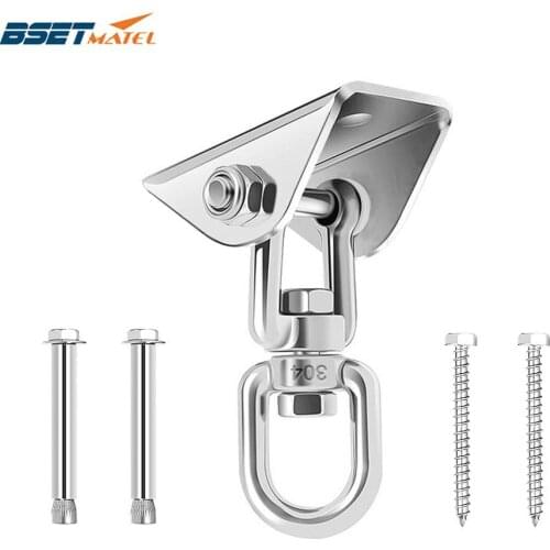 Heavy Duty Swing Hangers Suspension Hooks 2204 LB 360 Rotate Swing Hooks Playground Porch Yoga Seat Hammock Chair Sandbag Sets