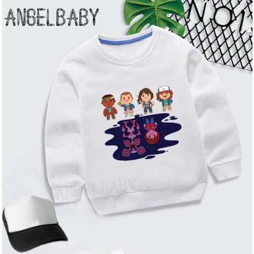 Boys Girls Sweatshirt Kids Stranger Things Wills Message Print Cartoon Hoodies Children Autumn Tops Baby Cotton Clothes,KYT2421