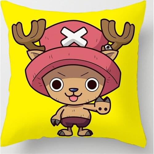 Tony Tony Chopper Print Cushion Cover Short Plush Pillow Covers 3D Anime Throw Pillow Case Sofa Home Decor Polyester Pillowcase