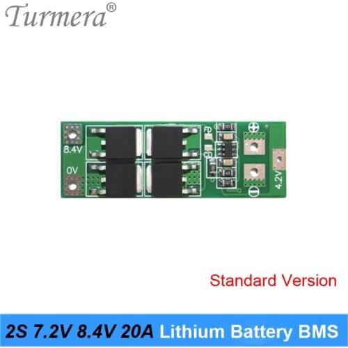 Turmera 2S 20A BMS Protection Board 18650 21700 26650 Lithium Battery 7.2V 8.4V for Screwdriver Electric Tools and Headlamp Use
