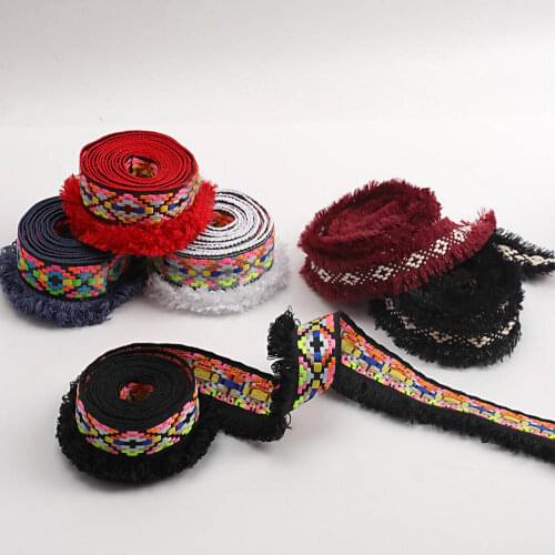 Vintage Embroidered Trim Webbing Lace Pom Pom Ball Fringe Ribbon Crafts Handmade Ribbon for Sewing Accessories DIY Decoration