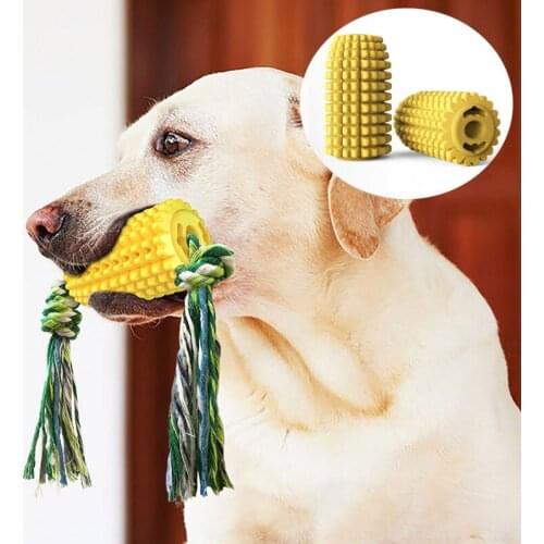Vivid Chewing Dog Toys Bite Resistant Pet Interactive Accessories Corn Rope Healthy Molar Teeth Rubber Toy Everything for Dogs
