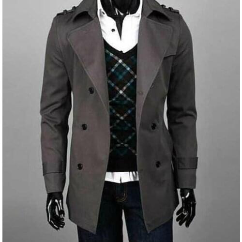 YIYELANZHOU Men's Trench Coats