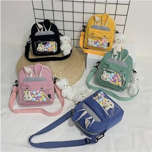 Womens Personality Crossbody Bags Rabbit Luxury Designer Handbag Cute Transparent Small Student Messenger Female Bag 2021 M078