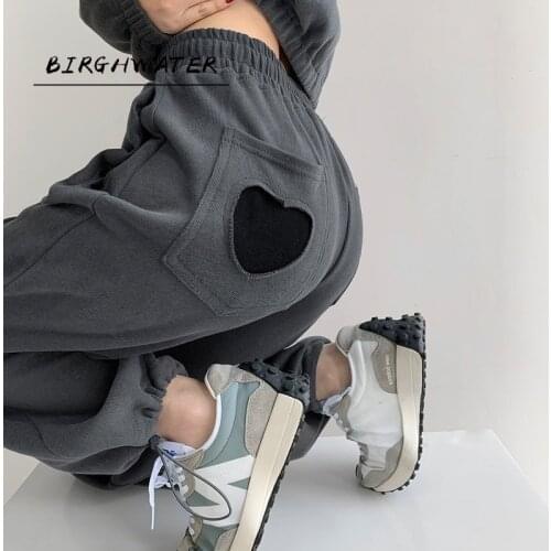 Women Pants 2021 Spring Gray Sweatpants Women Jogger Fashion Track Pants Women Cotton Trousers for Female Korean Style