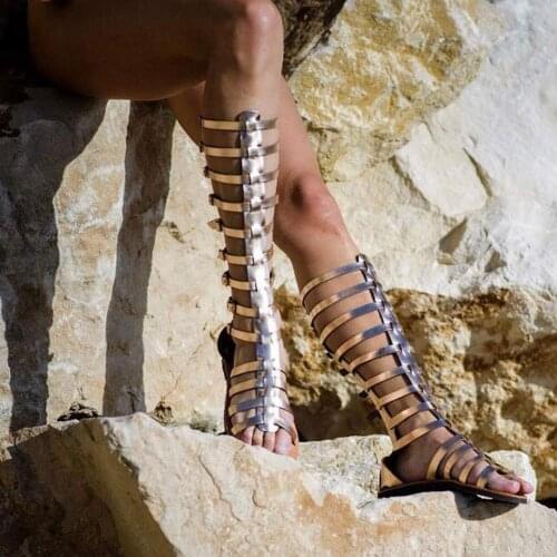 Summer Sandals Comfortable Heels Woman Knee High Gladiator Sandal Long Boots Bohemia Beach Shoes Zapatos De Mujer
