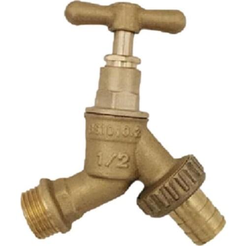 1/2inch BSP Brass Faucet With 3/4inch Threaded Faucet Adapter Garden Watering Connector Water Nozzle