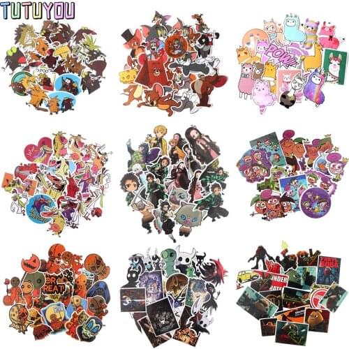 PC2697 1set Cartoon Animal Alpaca Beaver Cat Sticker Waterproof Suitcase Notebook Scooter Refrigerator Water Cup Sticker