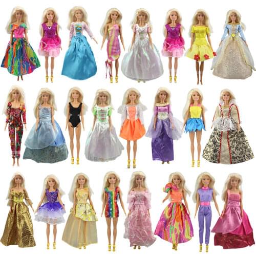 10pcs/lot, Random Pickup Fashion Dress For Barbie Doll, 1/6 Doll Clothes and Accessories