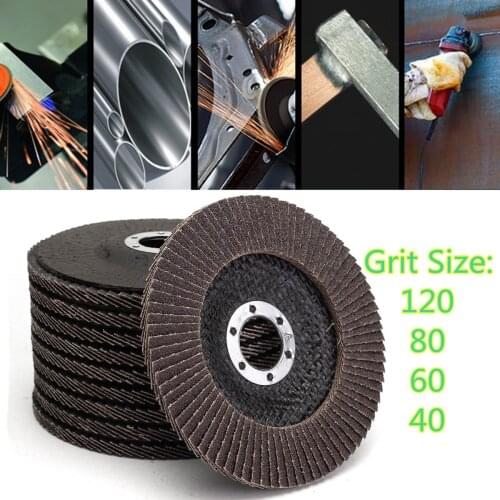 10Pcs 5" 125mm 40 60 80 120 Grit Angle Grinder Flap Sanding Disc Grinding Wheels Silicon Carbide Polishing Grinding Copper