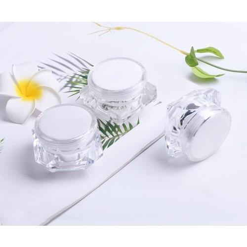 100pcs Acrylic Clear Square Jars - BPA Free Containers for Cosmetic, Lotion, Cream, Makeup, Eyeshadow, Rhinestone