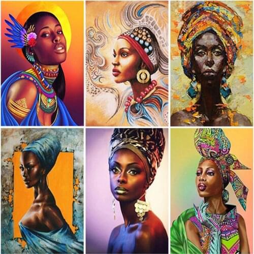5D DIY Diamond Painting African Woman Cross Stitch Girl Diamond Embroidery Full Square/Round Drill Home Decor Handicrafts Gift