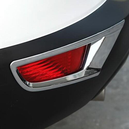 ABS chrome For Mazda CX3 CX-3 2015-2018 Car Exterior Rear Fog Light Bumper Reflector Hood cover Trim Styling Accessories 2pcs