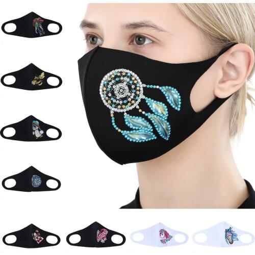 5D DIY Diamond Painting Animal Decor Mask DIY Special Crystals Drills Cross Stitch Embroidery Set Outdoor Masque Art Craft Gifts