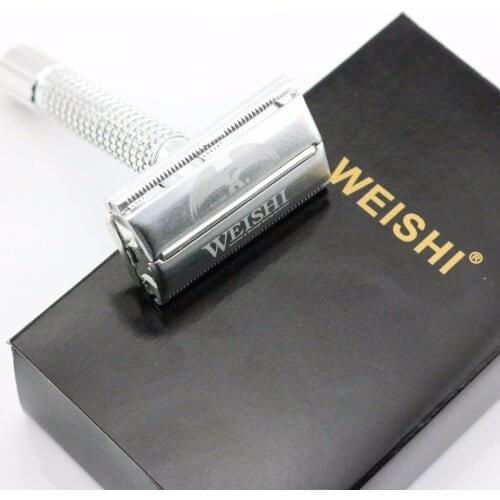 WEISHI Double Edge Butterfly Safety Razor 2003-M Silvery Shaving Razor Low price Light weight 10 PCS/LOT NEW