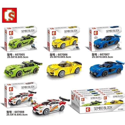 SEMBO Blocks Famous Vehicle Model Super Race Car Building Bricks Educational Toy Boy Gifts Kids Toys for Children