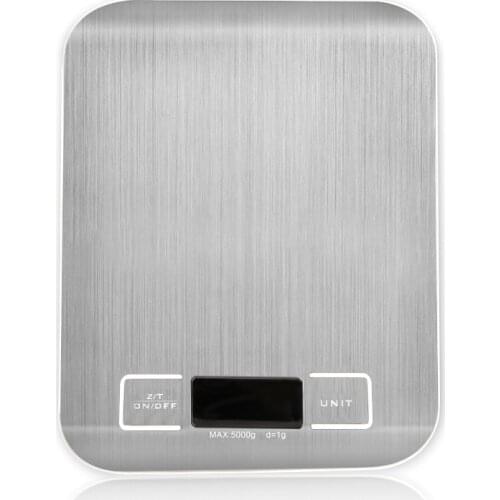 Digital Scales 5kg 1g Food Scale Weight Stainless Steel Electronic Balance Measure Tools LED Display Kitchem Use Libra