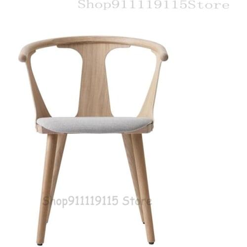 Danish Sk Designer Chair Nordic Dining Chair Household Chair Coffee Shop Western Restaurant Hotel Model Room Solid Wood Chair