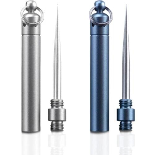 Stainless Steel Toothpick Aluminum Metal Toothpick Holder Decorative Portable Outdoor Toothpick With Reusable Oral Care tool