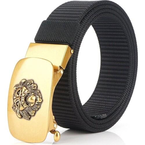 Wild outdoor mens dragon buckle automatic buckle canvas belt nylon jeans belt tide young people fabric belt