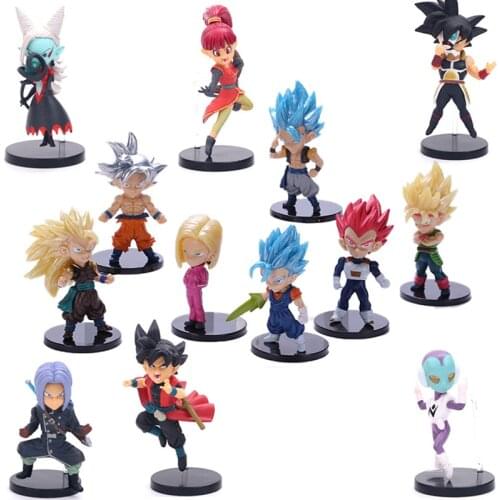 Dragon Ball Z Anime Figure Q Version 9-11cm Model Son Goku DBZ Gift Figma Vegeta IV Super Saiyan Statue Toys For Children