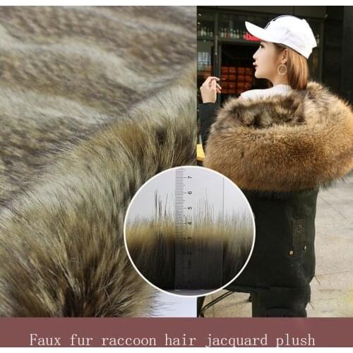 New product for autumn and winter, artificial fur, imitation fur, raccoon fur, natural color, artificial wool jacquard fabric