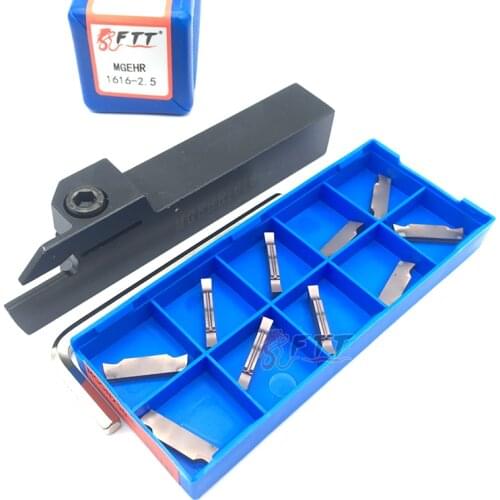 MGGN250 C YC1125 Carbide Inserts High Quality + MGEHR1616-2.5 Lathe Cut-Off Grooving Parting Tool Holder Wrench Turning Tool Set