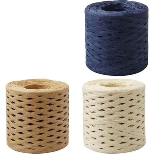 3 Roll 200M Raffia Paper Ribbon Packing Twine Rope for Christmas Gift Box Wrapping Package DIY Crafts Party Decorations