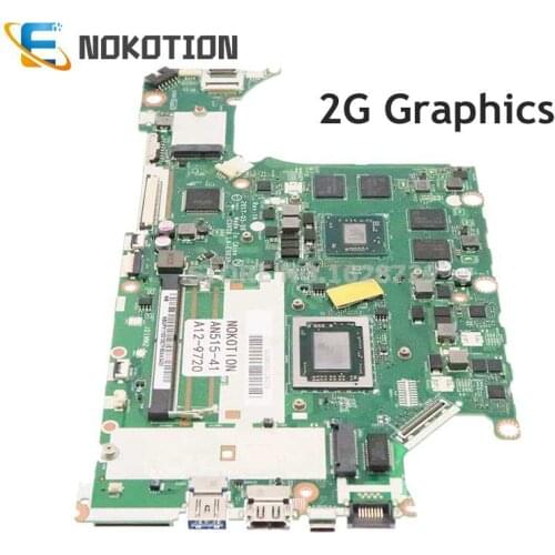 NOKOTION Laptop Motherboard For ACER Nitro 5 AN515 AN515-41 C5V08 LA-E903P NBGPY11001 MAIN BOARD A12-9720 CPU 2GB GPU