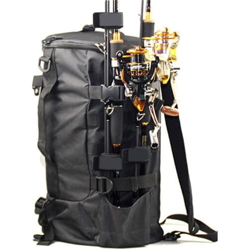 Fishing Bag Folding Cylindrical Large Capacity Fishing Tackle Backpack Tackle Storage Bags Travel Carry Bag