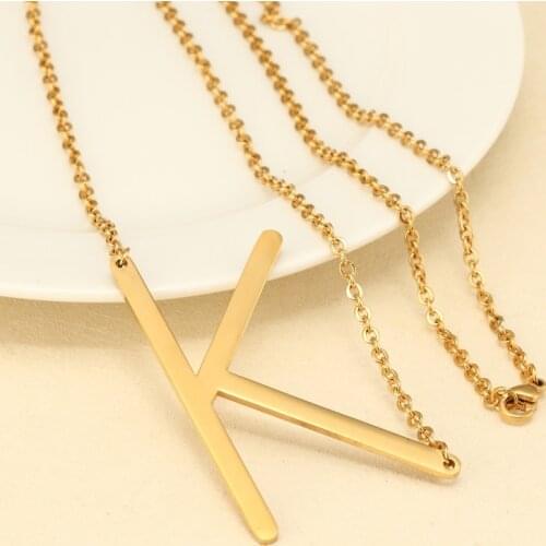 Fashion Initials Necklace Choker Chain Alphabet Personalized Women Jewelry Bridesmaid Gift Gold Color G H I J K Letter Necklace