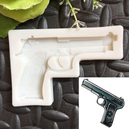 New cool toy pistol shape fondant cake silicone mold chocolate cake biscuit mold clay mold kitchen baking tools