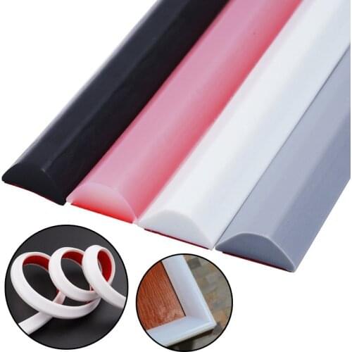 New Soft Waterproof Sealing Strip Bathroom Self-Adhesive Silicone Waterproof Sink Edge Tape Home Pest Control Door Crack Strip