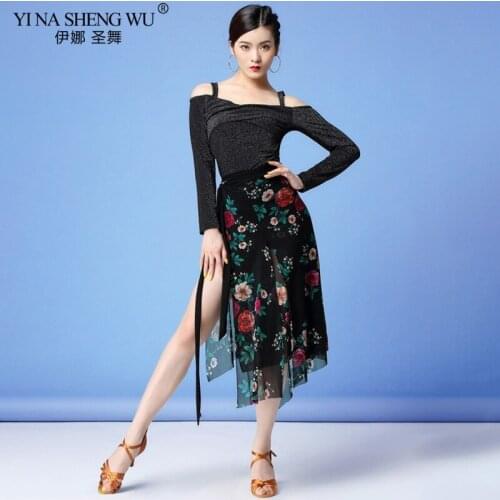 New Women Latin Dance Wear Sexy Latin Dance Dress 3-pieces Tops Skirt Shorts Salsa Samba Tango Flower Hip Scarf Ballroom Costume