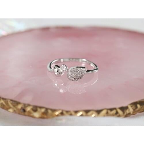 LANFLORA new Open ring zircon Classic women ring for birthday party gift foreign trade bulk wholesale ring