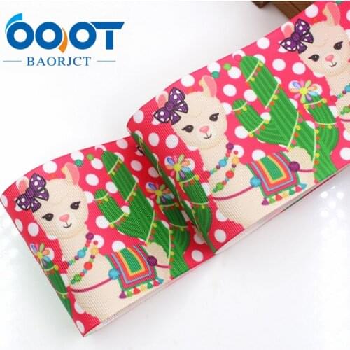 OOOT BAORJCT I-19420-1053,3",10yards Cartoon Thermal transfer Printed grosgrain Ribbons,bow cap DIY accessories decorations