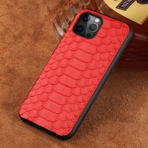 Original Python Leather Mobile Phone Case For iPhone 12 Pro Max 12Mini 11 Pro Max X XS Max XR SE 7 8 Plus Snakeskin Luxury Cover