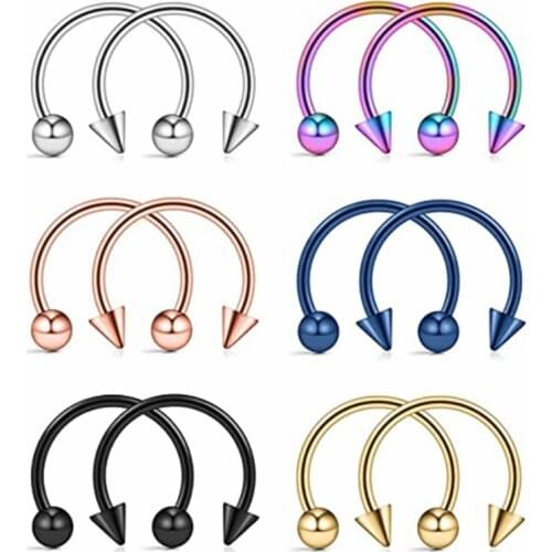 Stainless Steel Horseshoe Septum Piercing Lot 16G Horseshoe Nose Piercing Ring Bulk Fake Nose Ring Horseshoe Earring Cartilage