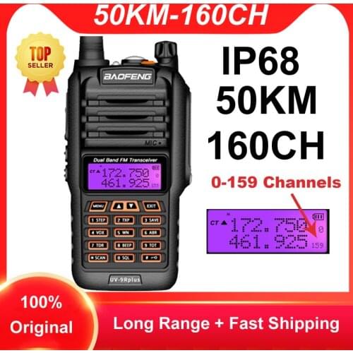 2021 Baofeng UV 9R Plus 160CH Walkie Talkie Long Range 50KM Two Way Radio VHF UHF Radio Station UV9R Plus CB Ham HF Transceiver