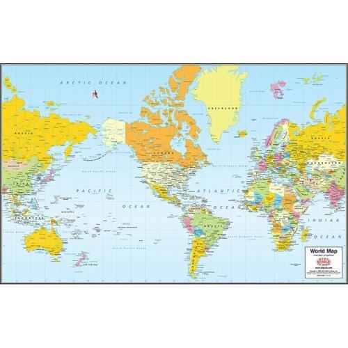 The World Map Mercator Projection Without National Flag For Travel And Trip 150x225cm