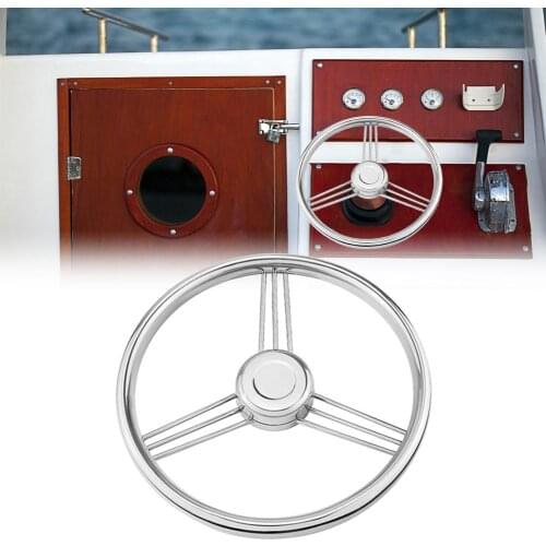 Yacht Steering Wheel 316 Stainless Steel Structure Steering Wheel Marine Grade Fine Craftsmanship Accessories 342mm
