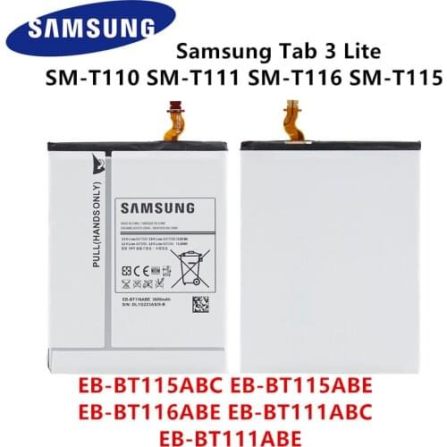 SAMSUNG Orginal EB-BT115ABC EB-BT116ABE EB-BT111ABC EB-BT111ABE 3600mAh Battery For Samsung Tab 3 Lite SM-T110 SM-T111 T116 T115