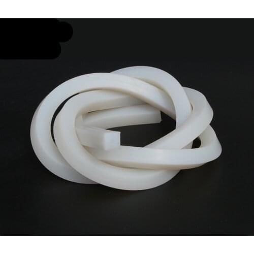 Silicone Rubber Sealed Strip Solid Square Gasket Flexible Waterproof Bars White 1Meter