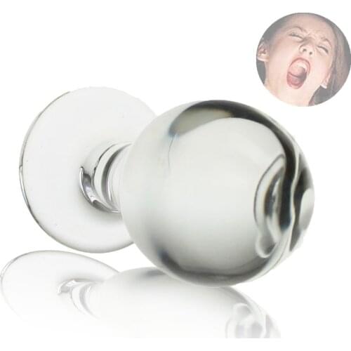 Glass anal plug Big head bullet Female masturbation lesbian Crystal Gspot Stimulation butt plug adult Sex Toys For Women