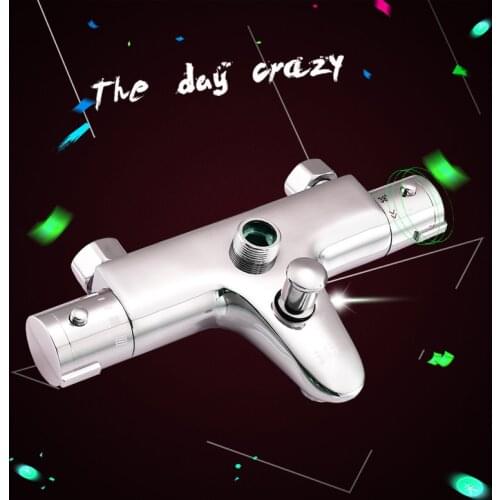 Temperature Control Thermostatic Shower Valve Faucet Mixer Tap Wall Mounted,high quality Shower Taps Chrome Finish
