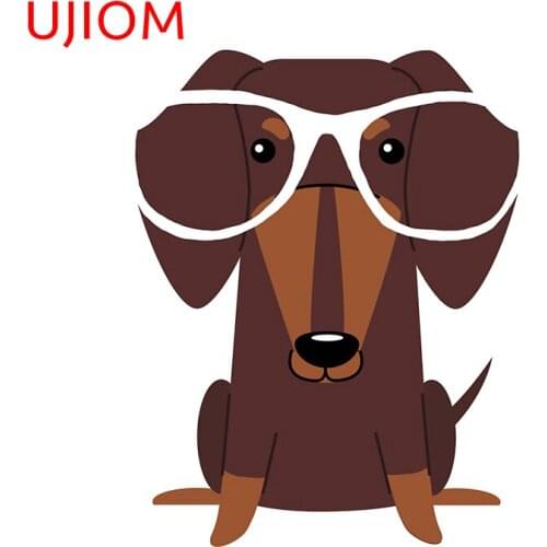 UJIOM Cute Dachsund Wiener Dog Wall Decor Living Room Wallpaper Decal Waterproof Living Room Decor Wall Stickers Mural Art