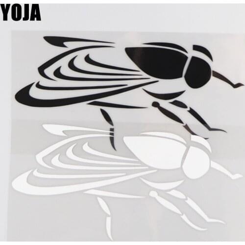 YOJA 16.7×8.3CM Fly Beautiful Cartoon Pattren Animals Vinyl Car Stickers Decal Black/Silve0r 19C-0153