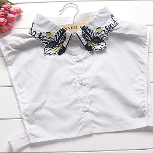 YSMILE Y Women Fashion Embroidery Fake Collar White Comfortable Autumn Winter All Match Shirt Tops Decoration Collar For Female